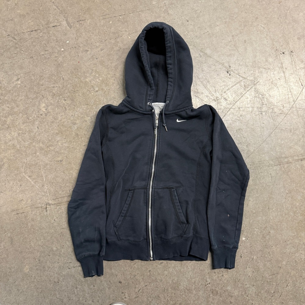 Nike Athletic Dept‎ Women Black Full Zip Hoodie Sweatshirt Swoosh XS